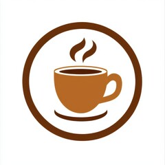 Obraz premium Decaf coffee. Coffee cup icon with steam in a circular design.