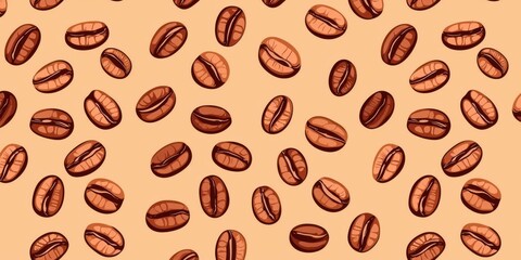 Obraz premium Decaf coffee. Coffee beans scattered on a light background.