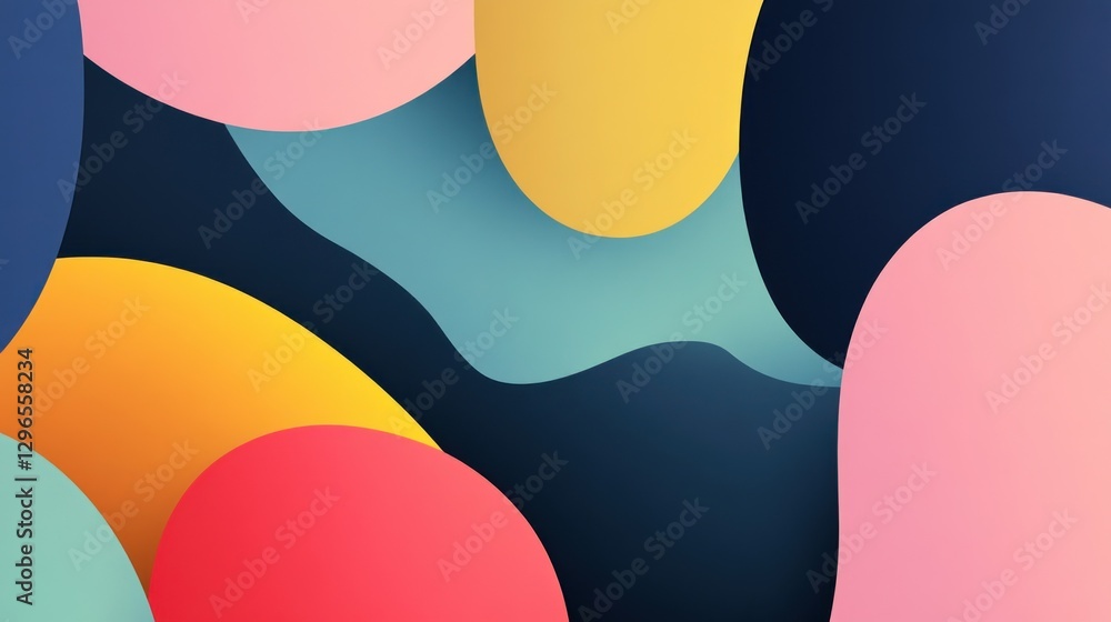 Poster abstract colorful gradient shape background with wavy layers design