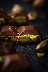 Dubai chocolate with kadayif pistachio filling