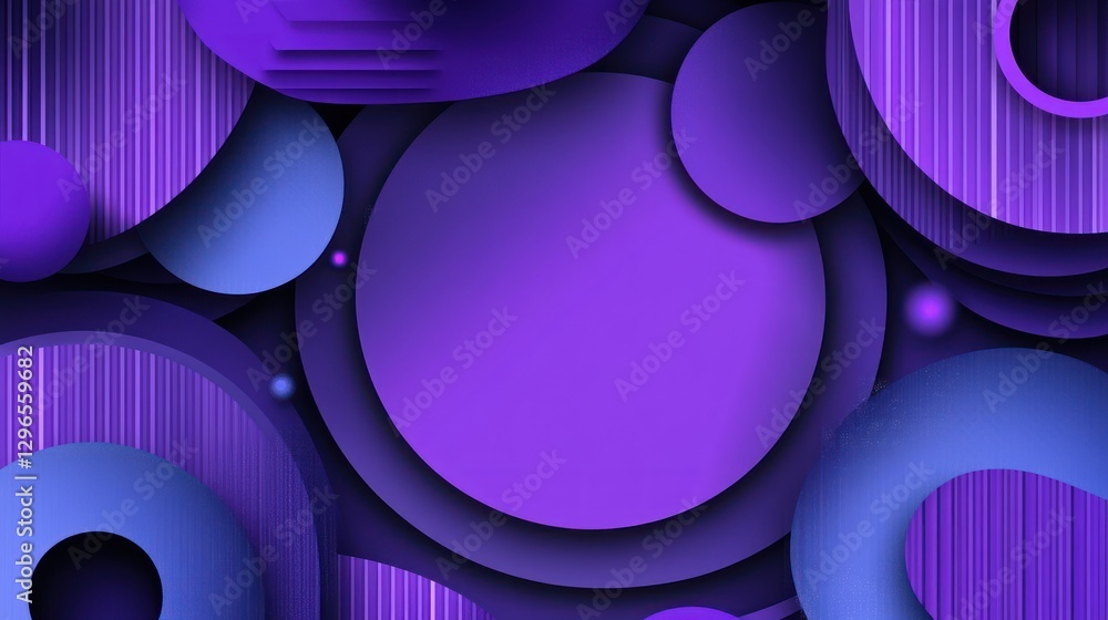 Poster abstract purple circle background with dynamic shapes and modern design