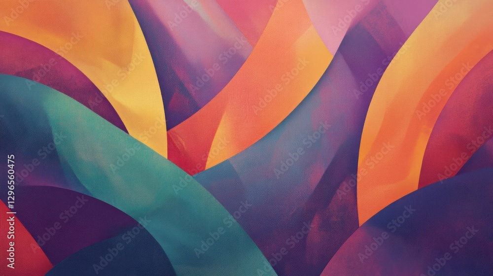 Poster abstract colorful wave pattern painting with modern artistic style