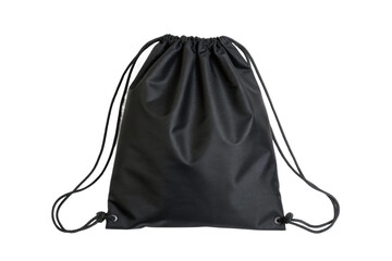 Sleek black drawstring bag design for everyday use and outdoor activities, cut out