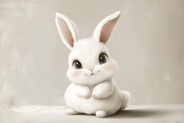 Fototapeta premium Charming cartoon bunnies delightful clip art with adorable features for fun easter creations