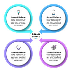 Infographic template. 4 circles with arrows and title in the middle