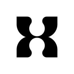 Letter H logo. Icon design. Template elements. Geometric abstract logos
