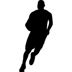 basketball player silhouette vector art