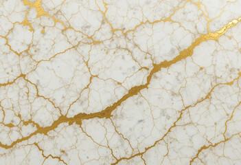 White and Gold Marble Tile Background with Veins - Elegant and Luxurious Design