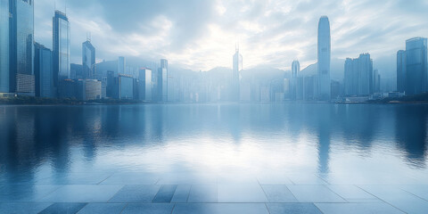 Modern City in the morning, panoramic view