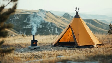 camping tent in the forest