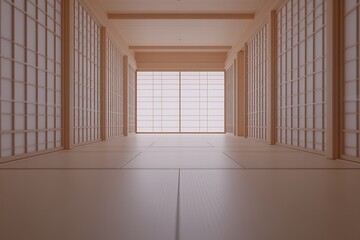 Obraz premium Tranquil Shoji Room Interior Design