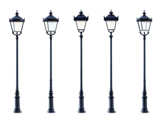 set of street lamps