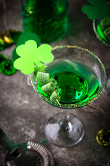 Green cocktail for St. Patrick day