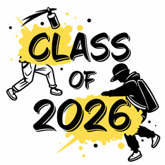 Class of 2026 with Butterfly Design - Elegant Vector