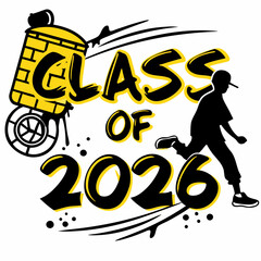 Bold Urban Graffiti Class of 2026 Graduation Artwork