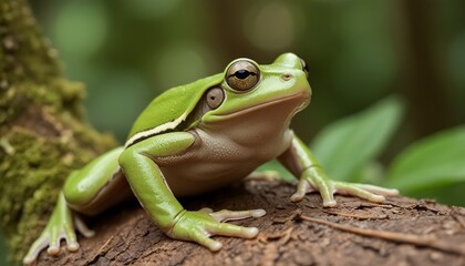 Obraz premium White lipped tree frog green tree frogs