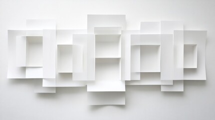 Abstract paper shapes, geometric design, minimalist art piece, possible use in decor