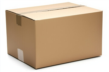 Sealed Corrugated Shipping Box Close-Up &ndash; High-Quality Mockup for Logistics and E-commerce Packaging