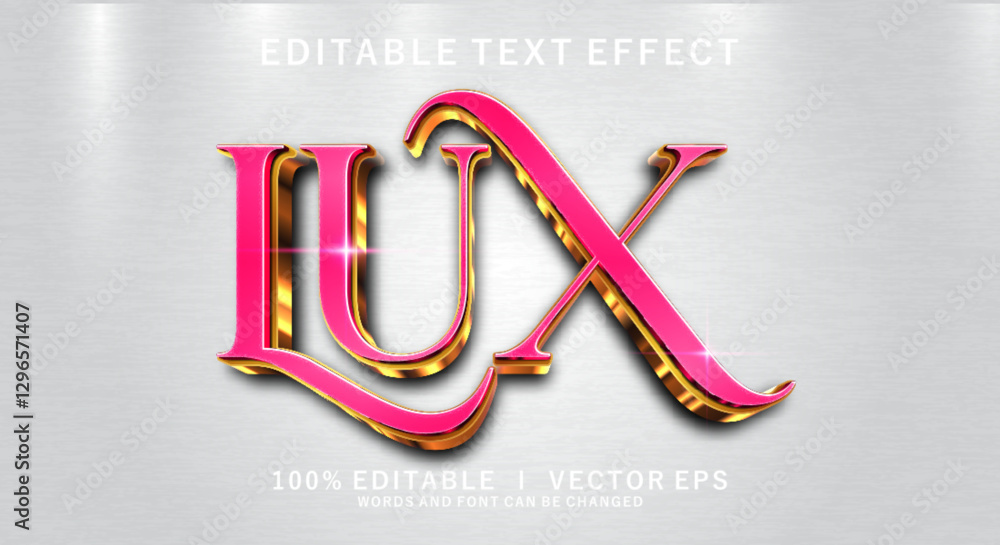 Aufkleber lux 3d vector text effect with modern style design