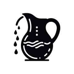 Jug Vector Silhouette, Vintage Pitcher Outline, Kitchenware Clipart Design