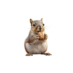 Obraz premium Cute Squirrel Holding Acorn in a Playful and Adorable Pose