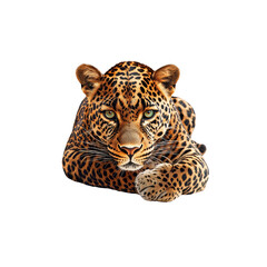 Obraz premium Close-Up Portrait of a Majestic Leopard Staring Intently Forward