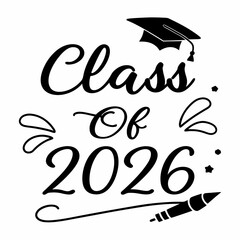 Class of 2026 Varsity Block Font Vector Design