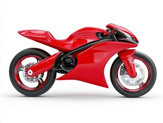 Obraz premium Sleek Red Superbike on White Studio Background