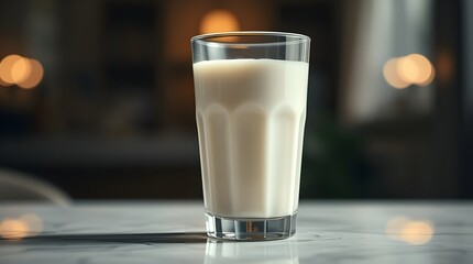 Glass of milk on the table