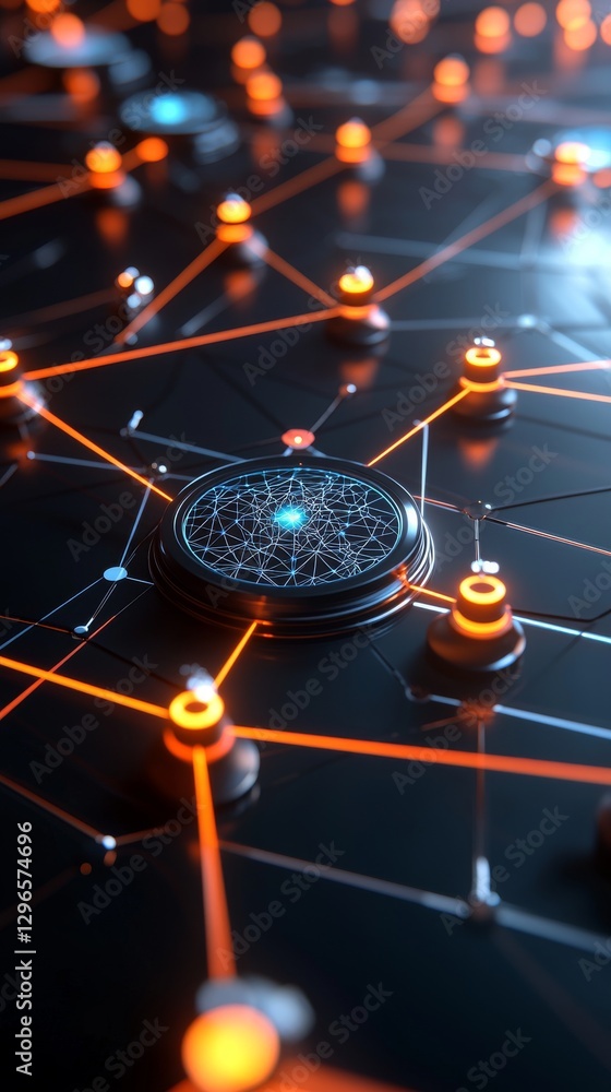 Aufkleber abstract network connection digital art virtual space graphic visualization technology aerial view d