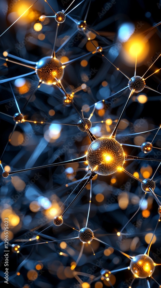 Aufkleber illuminated abstract network connection digital realm visual composition technological environment c