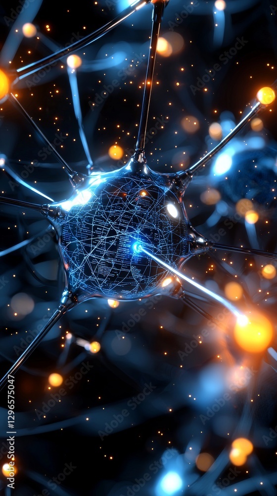 Aufkleber exploring abstract neural networks in futuristic technologies a deep dive into digital connectivity 
