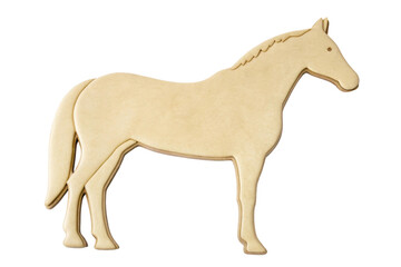 Fototapeta premium Horse shaped wooden cutout for crafting and decoration projects at home or events, cut out
