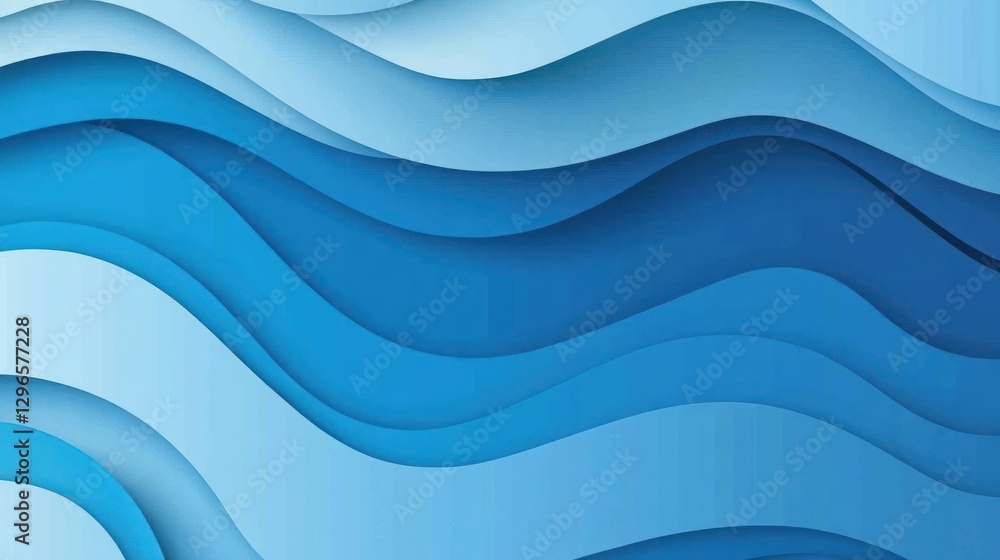 Aufkleber abstract blue wavy layers background with smooth gradient and elegant flow