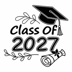 Class of 2027 School Spirit Logo with Cap
