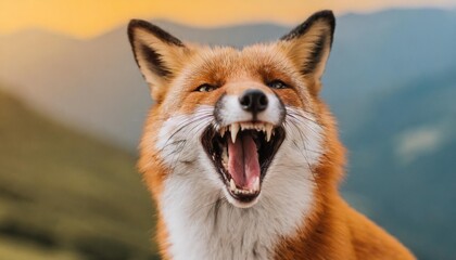 Fototapeta premium close up of fox face 