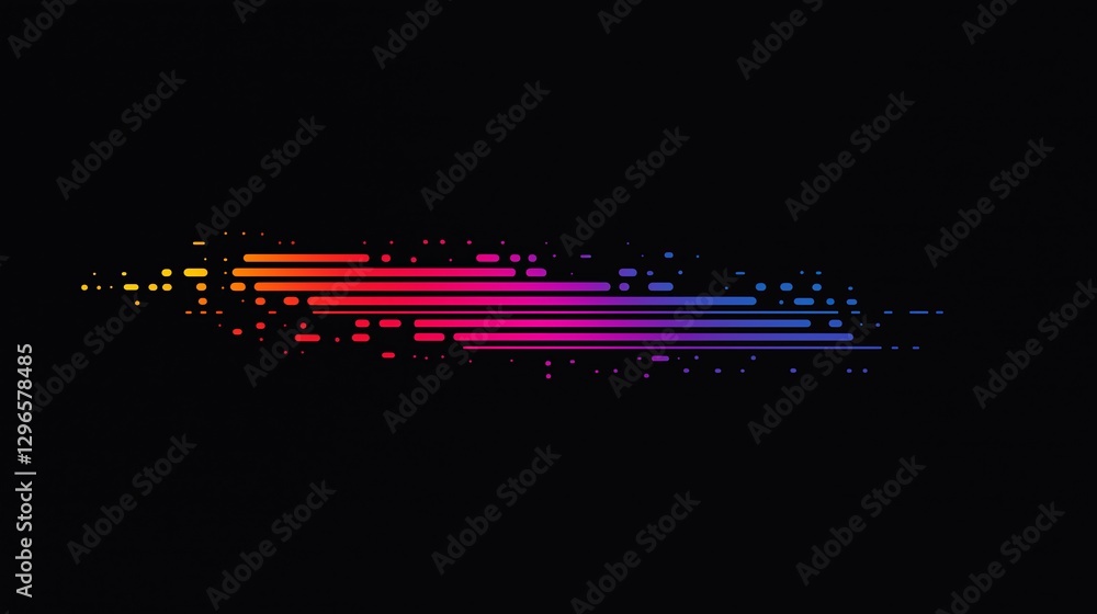 Poster a minimalist neon-colored waveform on a dark background.