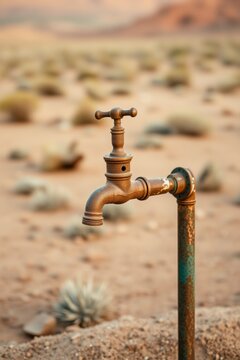 Art photograph outdated water tap.old and vintage