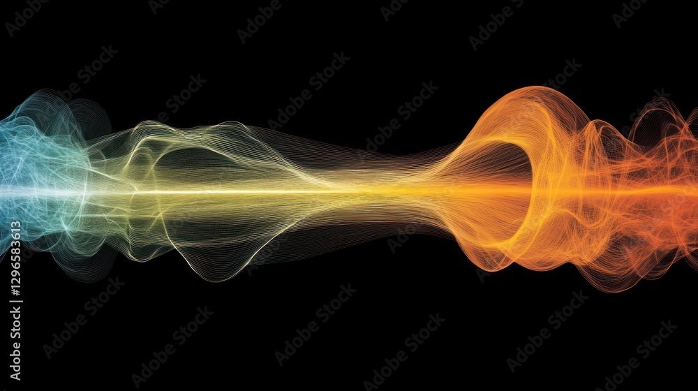 Poster abstract wave pattern in vibrant colors on dark background design