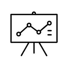 Line graph data visualization on easel, business analysis concept