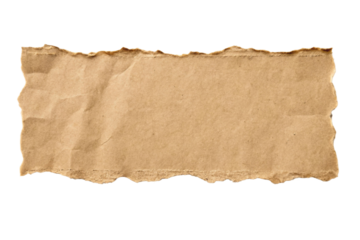 Torn kraft paper on a blank surface for creative design purposes and crafting projects in various artistic applications, cut out