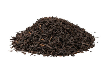 Fototapeta premium Black tea leaves for brewing a flavorful beverage in a cozy afternoon setting, cut out