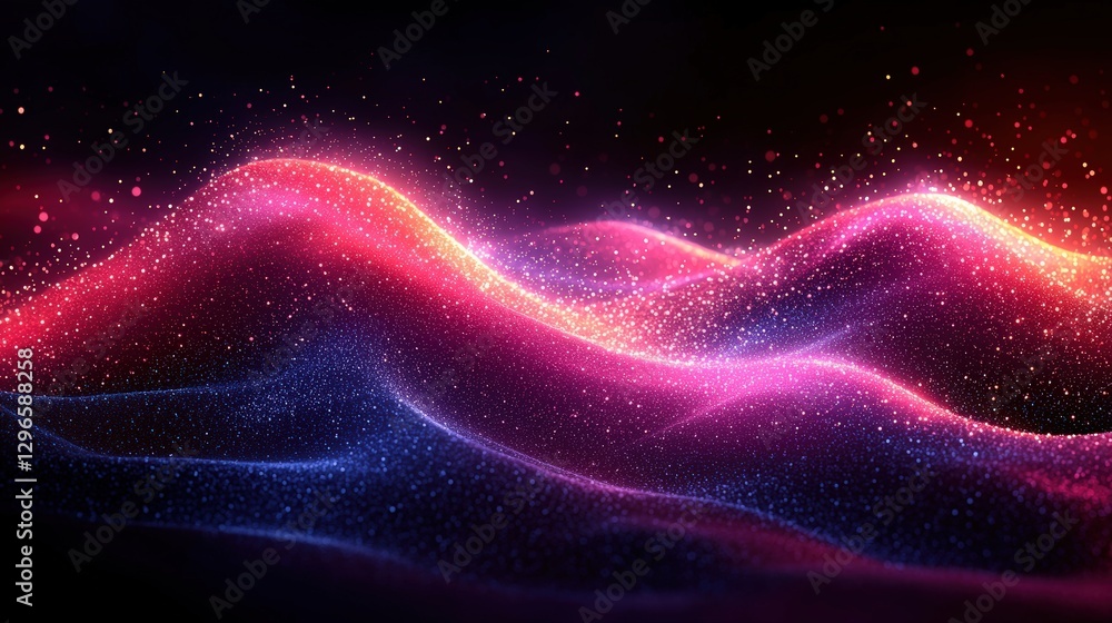 Poster intriguing wave of light creating a captivating visual effect with dynamic motion and vivid colors