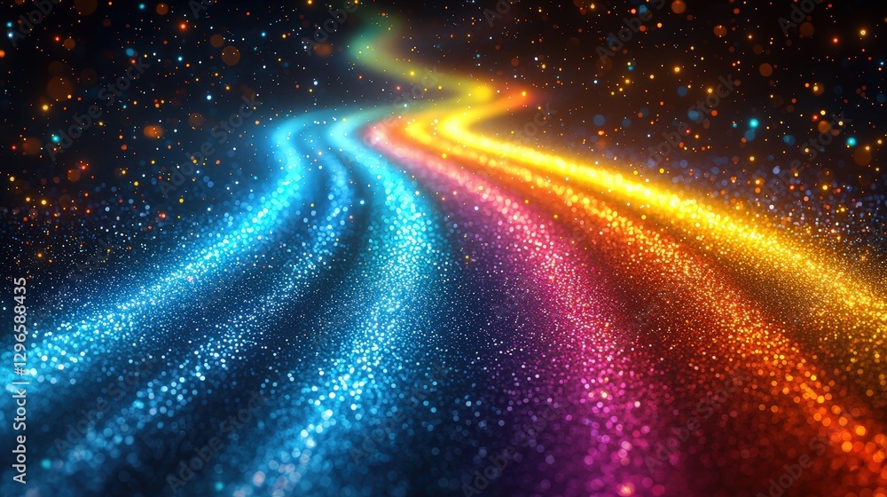 Poster colorful light trail capturing motion and energy in an enthralling display of vibrancy and flow