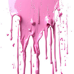 A dripping pink neon graffiti splash isolated on white background.PNG