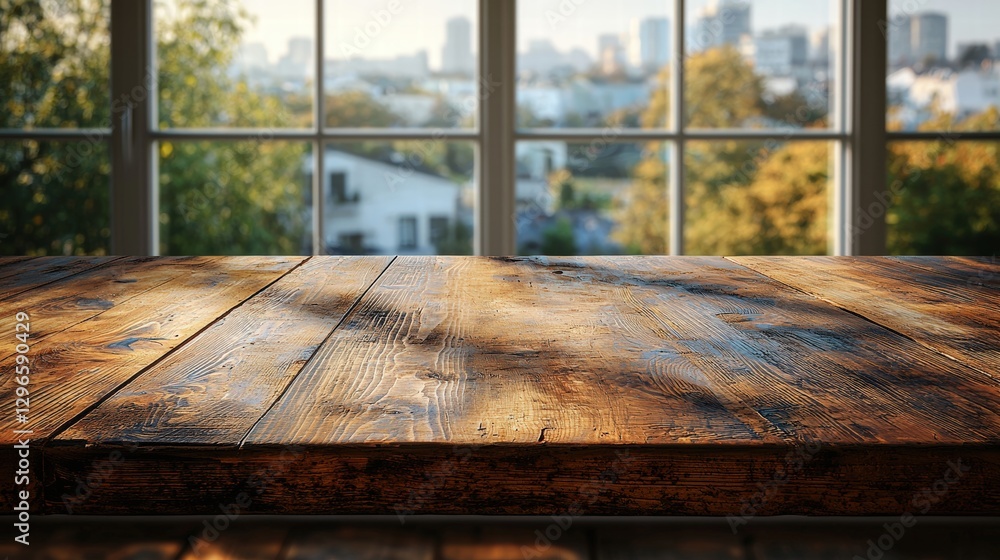 Poster simple and elegant wooden table with a minimalist design perfect for various indoor settings and use