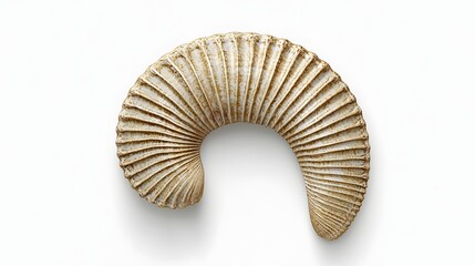 Curved Nautilus Seashell Displaying Intricate Patterns and Textures in Natural Form