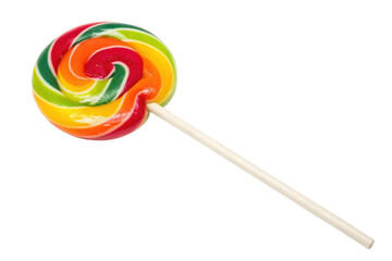Bright and colorful lollipop ready for sweet treats on a summer day with playful vibes, cut out