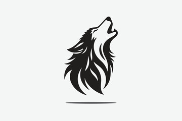 silhouette of majestic wolf howling