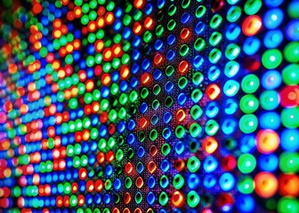 Macro Photography of CRT Screen Pixels: Red, Green, Blue Electron Beam Detail